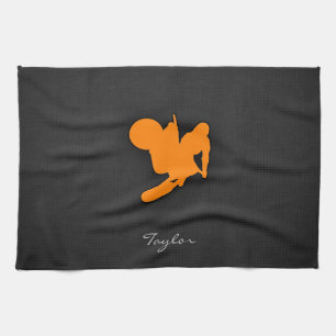 Orange Motocross Tea Towel