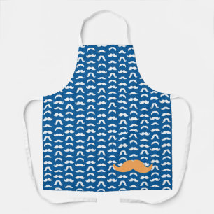 Orange Moustache Him Dad Colourful Cook Fun Apron