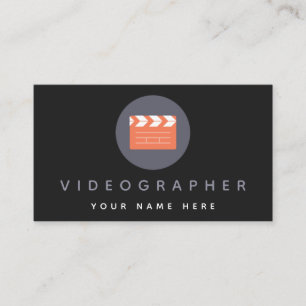 Orange Movie Clapper Board Videographer Film Slate Business Card