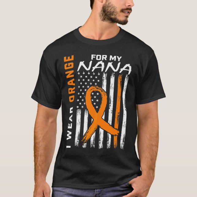 Orange MS Nana Multiple Sclerosis Awareness Americ T-Shirt (Front)
