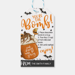 Orange Mug Halloween Your the Bomb Hot Chocolate Gift Tags