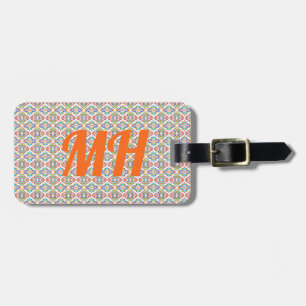 Orange Multicolor pattern Luggage Tag