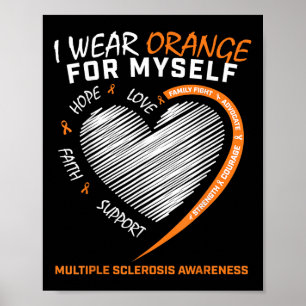 Orange Multiple Sclerosis Apparel Women Men Ms Poster