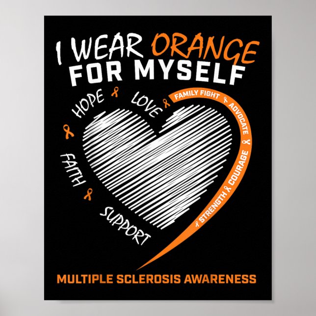 Orange Multiple Sclerosis Apparel Women Men Ms Poster (Front)