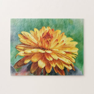 Orange Mum Flower Autumn Fall Colours Puzzle