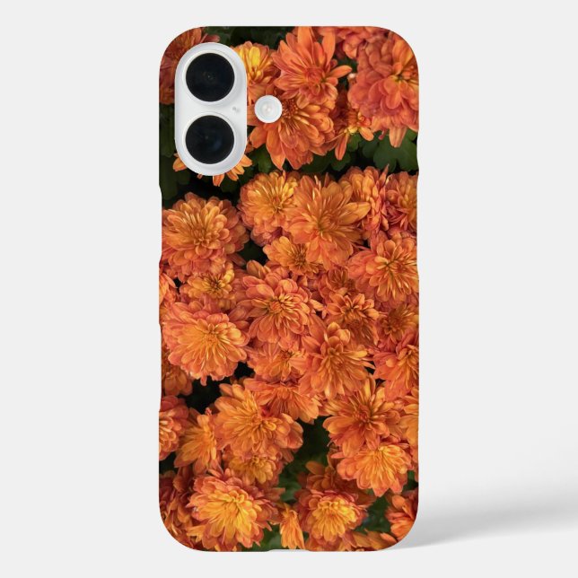 Orange Mums iPhone 16 Case (Back)