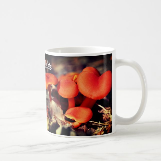 Orange Mushrooms Nature Personalized Coffee Mug (Right)