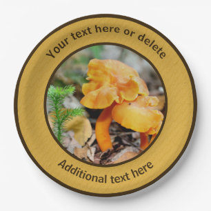 Orange Mushrooms Personalised Party   Paper Plate