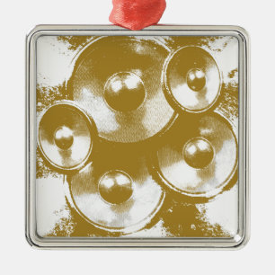Orange music speakers metal tree decoration