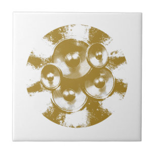 Orange music speakers tile