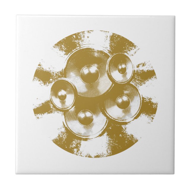 Orange music speakers tile (Front)