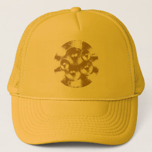 Orange music speakers trucker hat