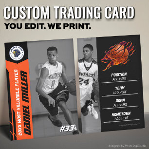 Orange MVP Basketball Trading Card Basketball Card