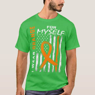 Orange Myself Self Me Leukaemia Awareness Flag Gif T-Shirt