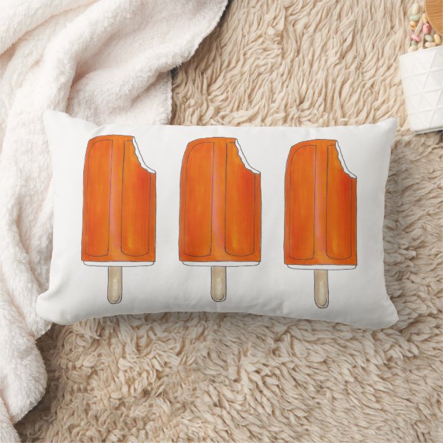 Orange n' Cream Ice Cream Creamsicle Popsicles Pop Lumbar Cushion (Blanket)