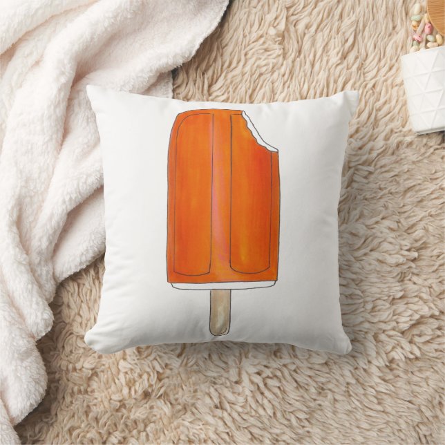 Orange n' Creme Ice Cream Creamsicle Popsicle Food Cushion (Blanket)