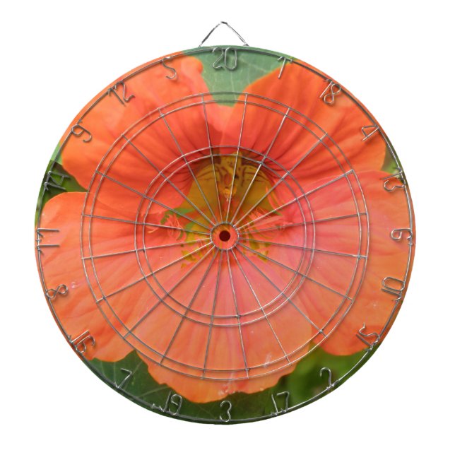 Orange Nasturtium Flower Dart Board (Front)