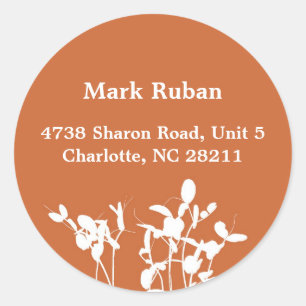 Orange nature leaf plant custom name address label