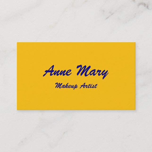 Orange Navy Blue Makeup Artist Beauty Salon 2025 Business Card (Front)