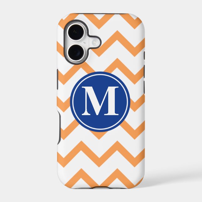Orange Navy Chevron Monogram (Back)