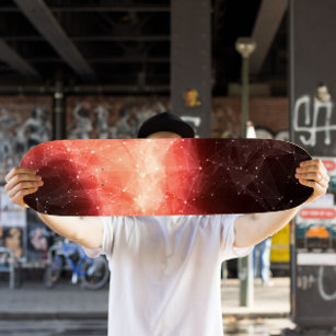 Orange Nebula Skateboard   Space Skateboard Deck