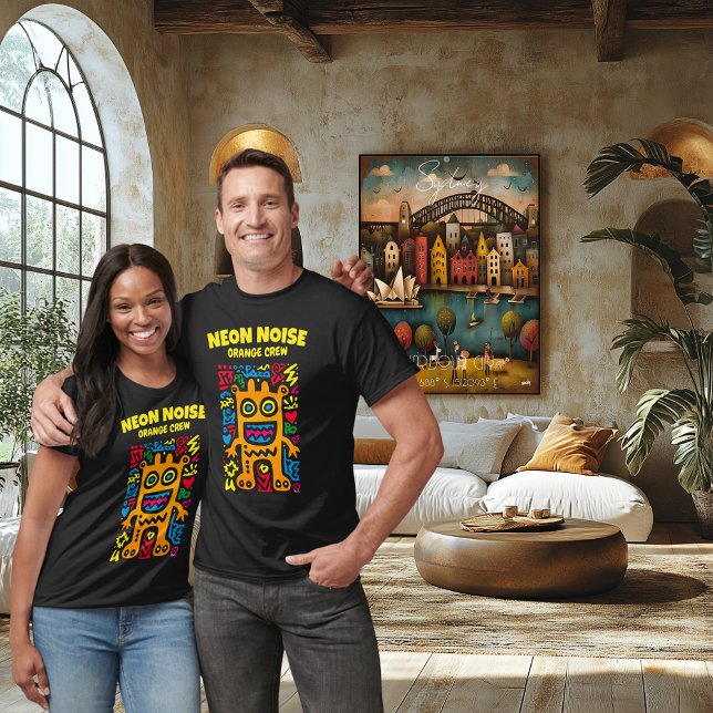 Orange Neon Alien T-Shirt – Funky Pop Art Creature (Creator Uploaded)