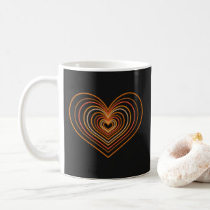 Orange Neon Heart Coffee Mug