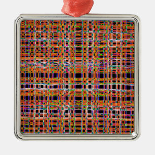 Orange neon lines pattern metal tree decoration