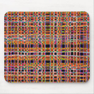 Orange neon lines pattern mouse pad