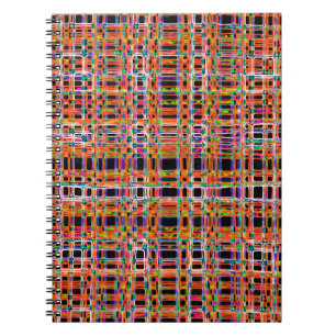 Orange neon lines pattern notebook