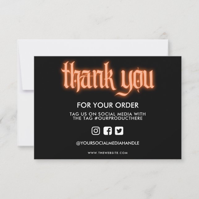 Orange Neon Sign Thank you Media Insert (Front)
