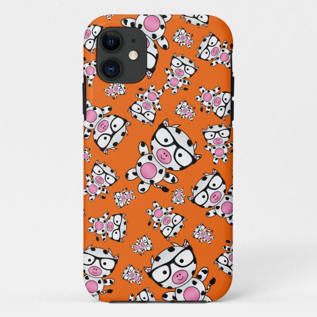 Orange nerd cow pattern Case-Mate iPhone case (Back)