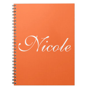 Orange Notebook, Customised Name Notebook