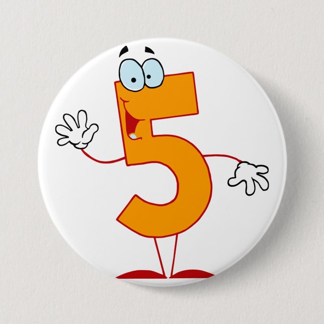 Orange Number 5 Button (Front)