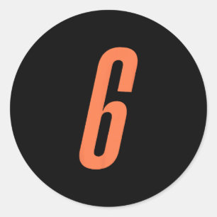 Orange Number 6 7 Funny Meme Halloween Matching Co Classic Round Sticker