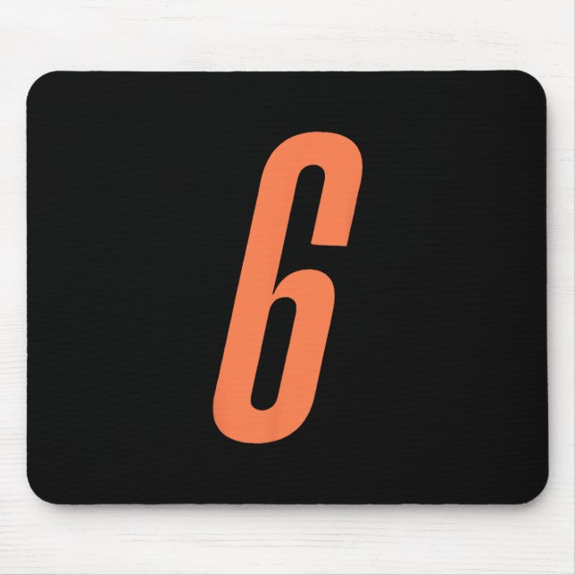 Orange Number 6 7 Funny Meme Halloween Matching Co Mouse Pad (Front)