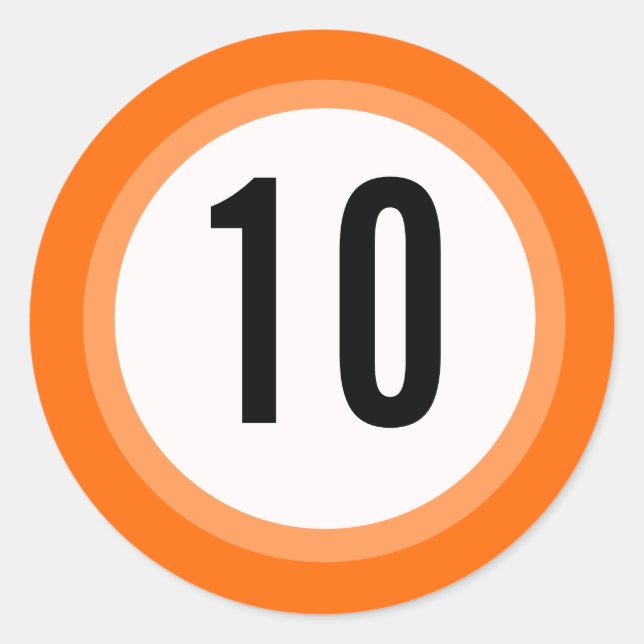 Orange Number Sticker (Front)