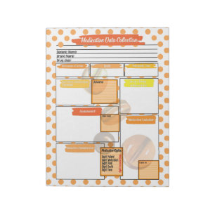 Orange Nursing Student Medication Template  Notepad