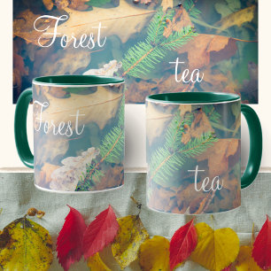 Orange oak leaves under the water  mug