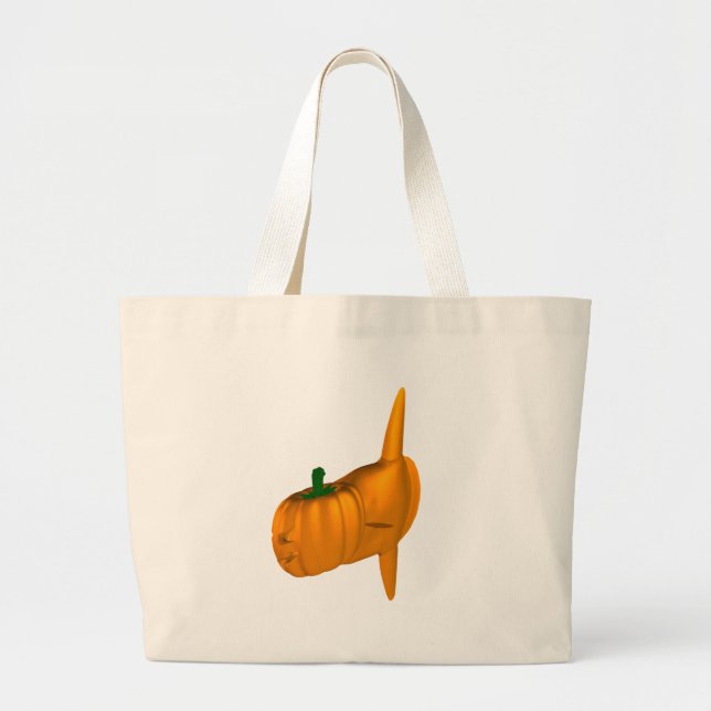 Orange Ocean Sunfish Large Tote Bag (Front)