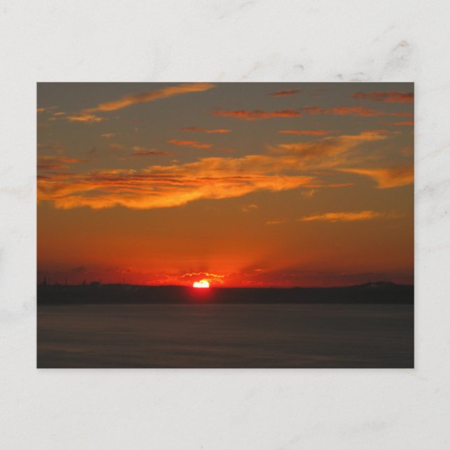 Orange Ocean Sunset Photography  Postcard (Front)