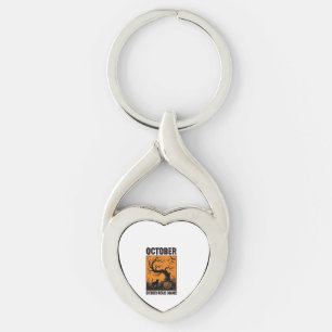 Orange October Halloween Vintage Spooky Shirt Desi Key Ring