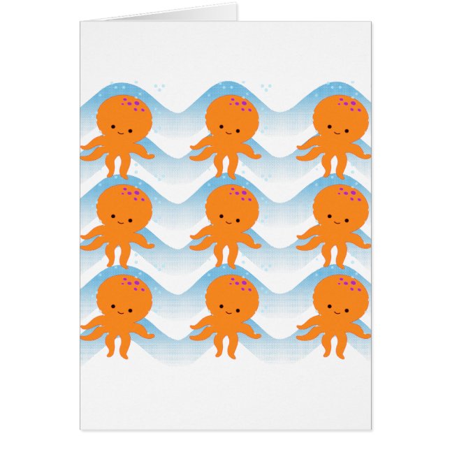 Orange Octopus And Blue Waves Pattern (Front)