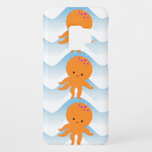 Orange Octopus And Blue Waves Pattern Case-Mate Samsung Galaxy S9 Case