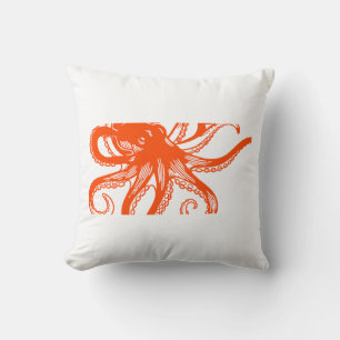 Orange Octopus  Cushion