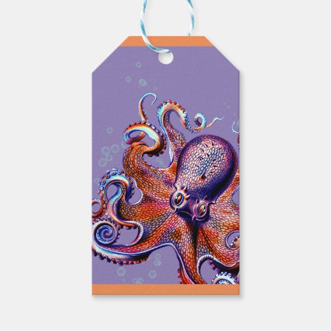 Orange Octopus Gift Tag (Front)