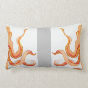 orange octopus lumbar cushion