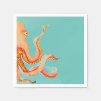 orange octopus napkin