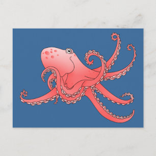 Orange octopus postcard