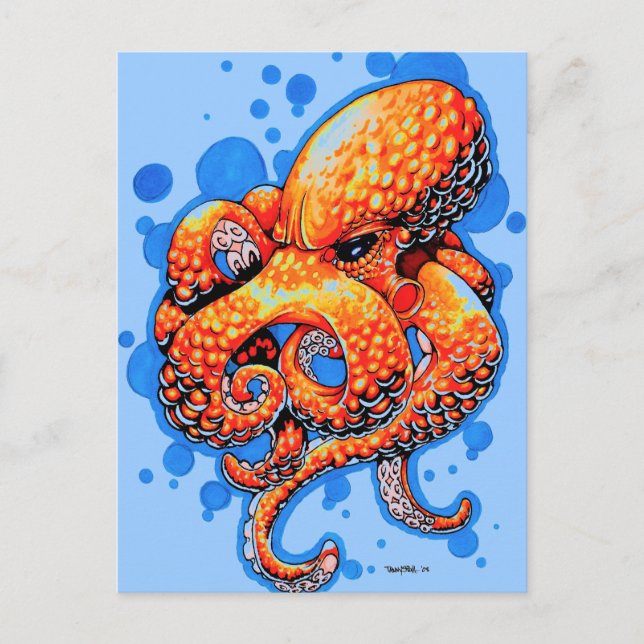 orange octopus postcard (Front)